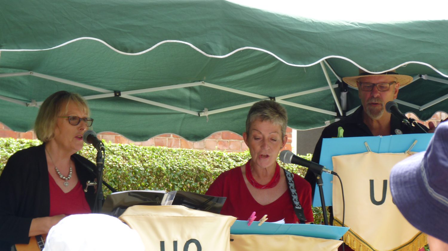 "UQ" Chris, Anne and David the BFG. We will set the gazebo higher next time I promise!