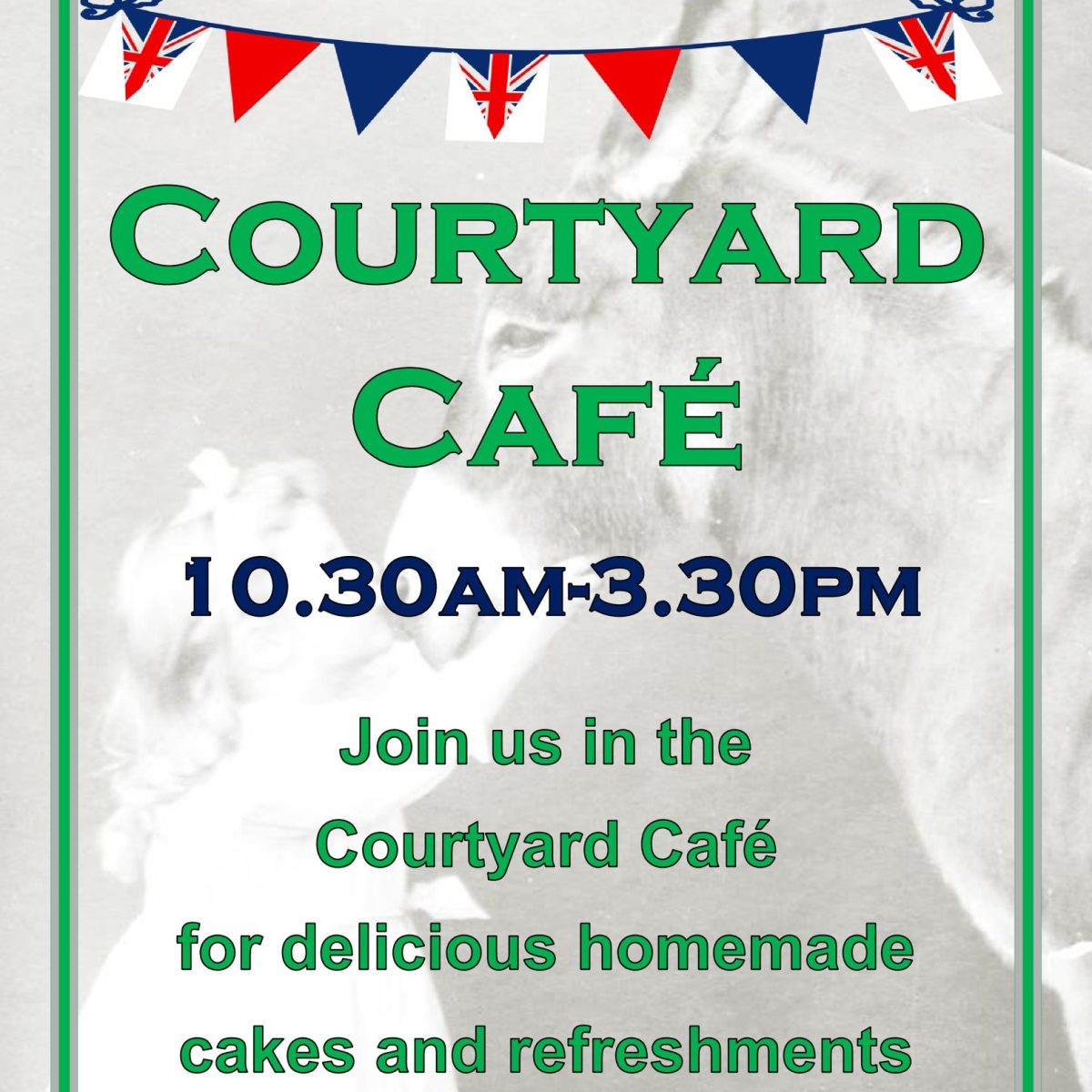 The Courtyard Café will soon be open. #woodhall1940sfestival #